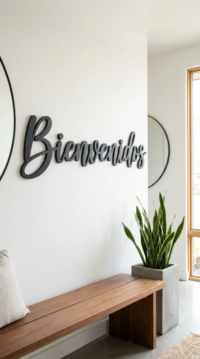 Rótulo "BIENVENIDOS"