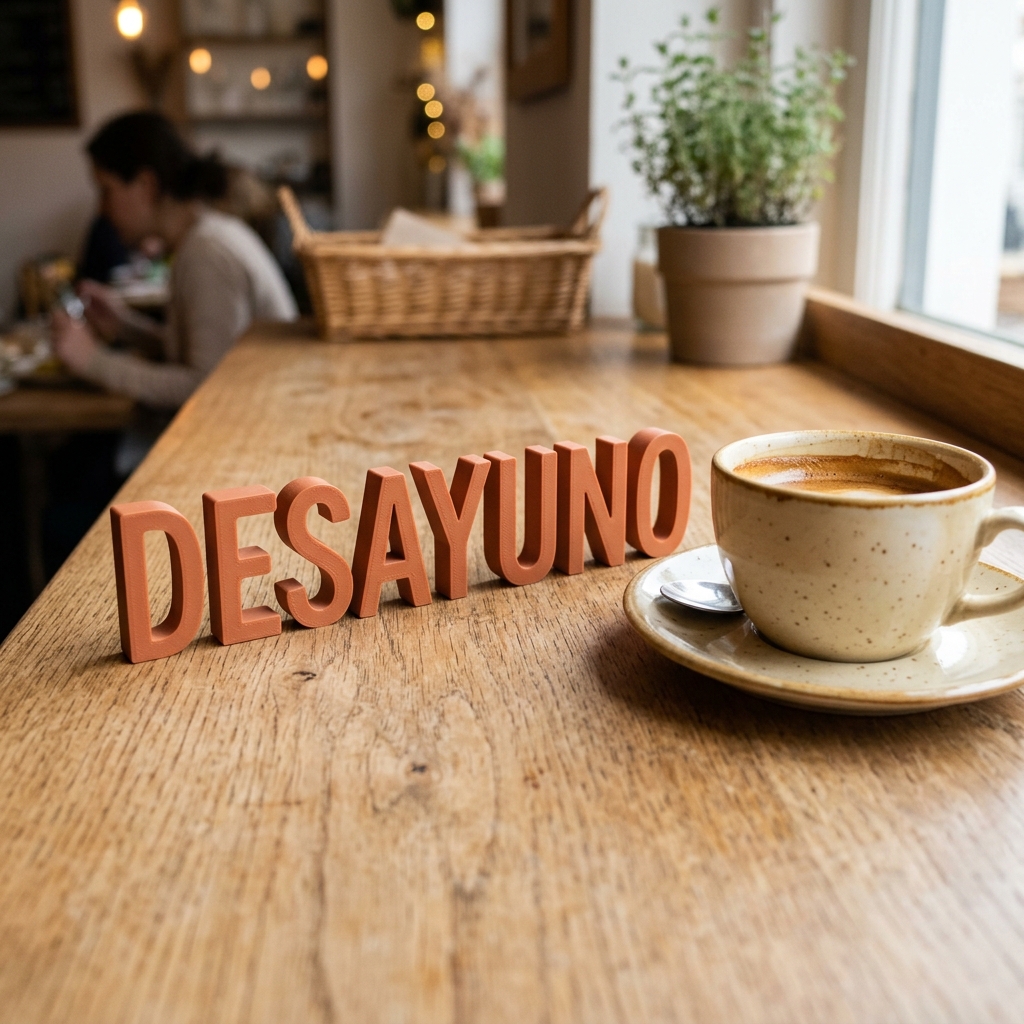Letrero "DESAYUNO" Sólido