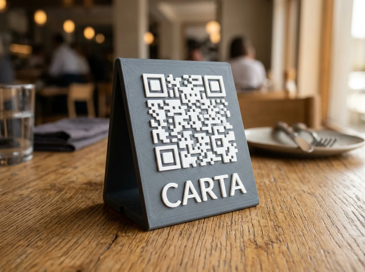 Tótem QR Carta Digital impreso en relieve 3D